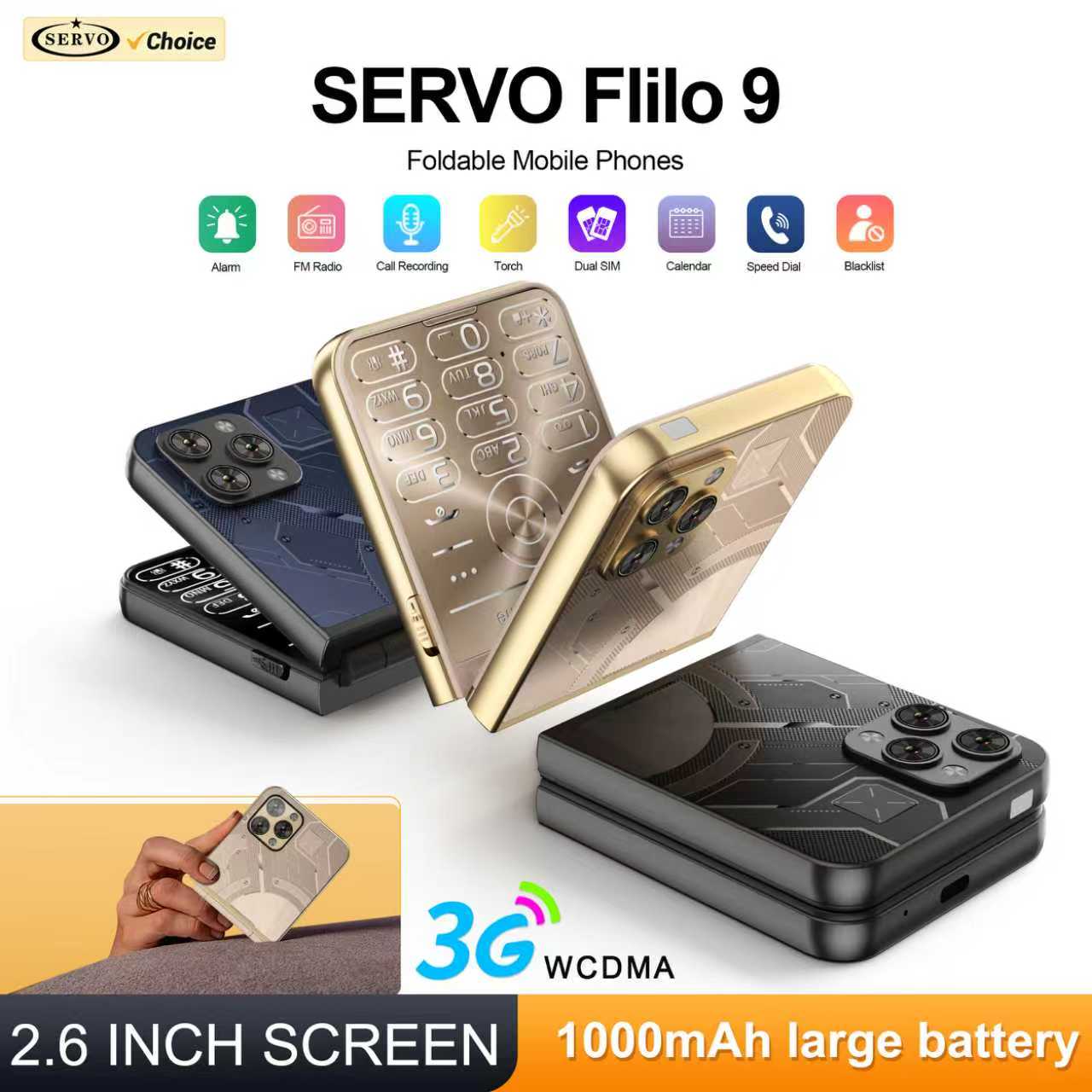 SERVO Flilo9 Opvouwbare mobiel - Servo Pan Tilt recensie en prijs